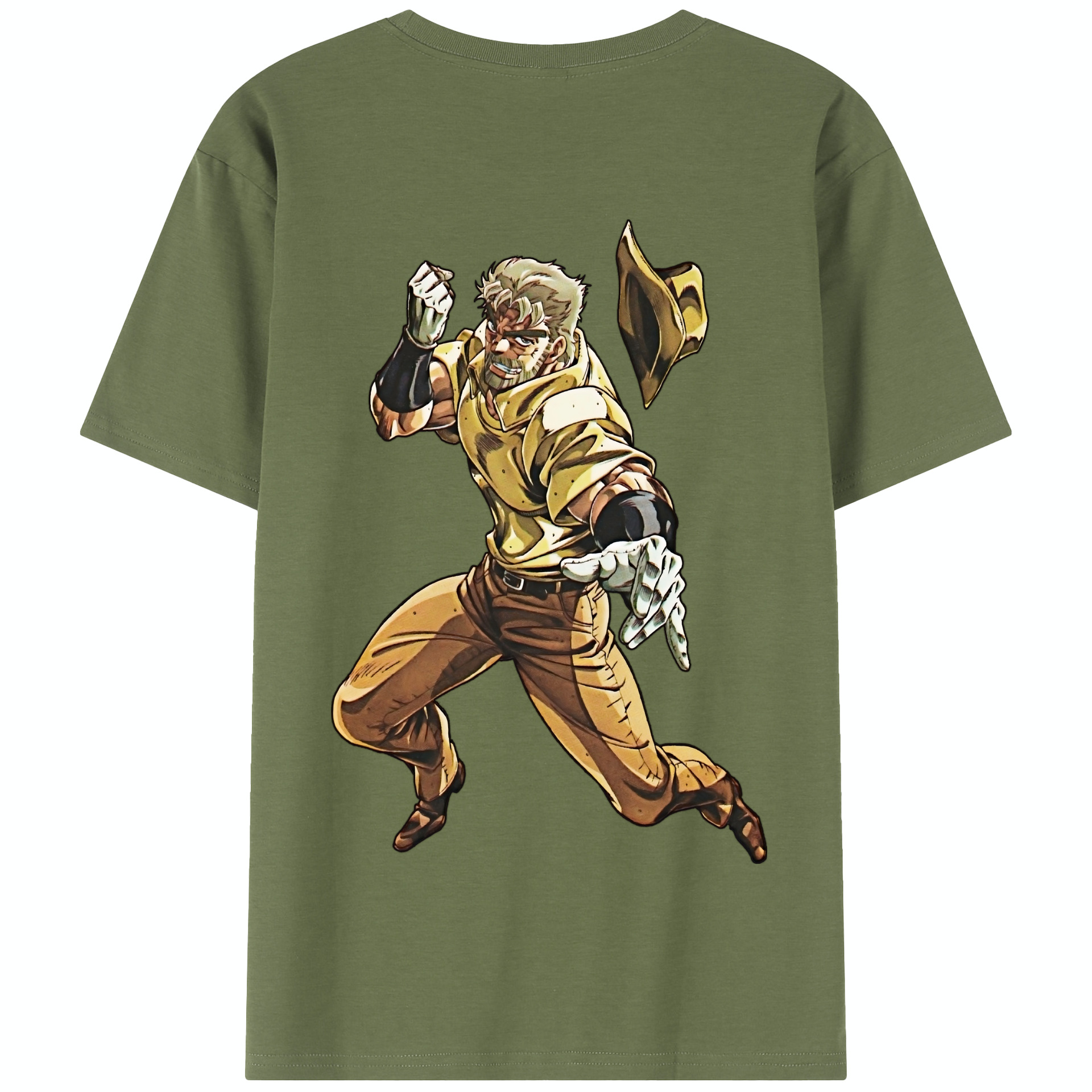（画像用） ジョジョの奇妙な冒険 ジョセフ?ジョースター JoJo's Bizarre Adventure Joseph Joestar 綿100％半袖Tシャツ（背面プリント）